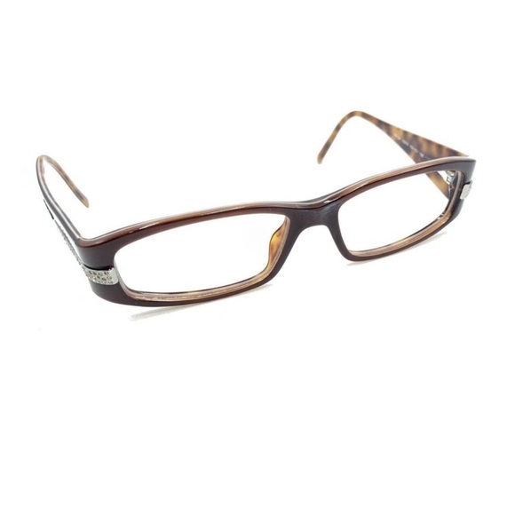 New in package, Prada Brown Rectangular Eyeglasses with rhinestones - Picture 1 of 5